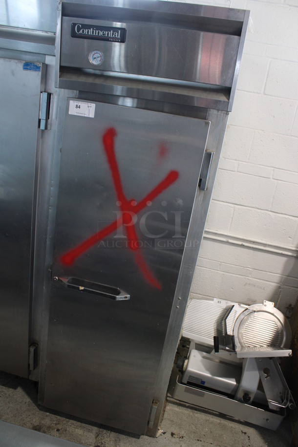 Continental Model 1F Stainless Steel Commercial Single Door Reach In Freezer w/ Poly Coated Racks. 115 Volts, 1 Phase. 26x35x77. Tested and Working! - Image 3 of 5