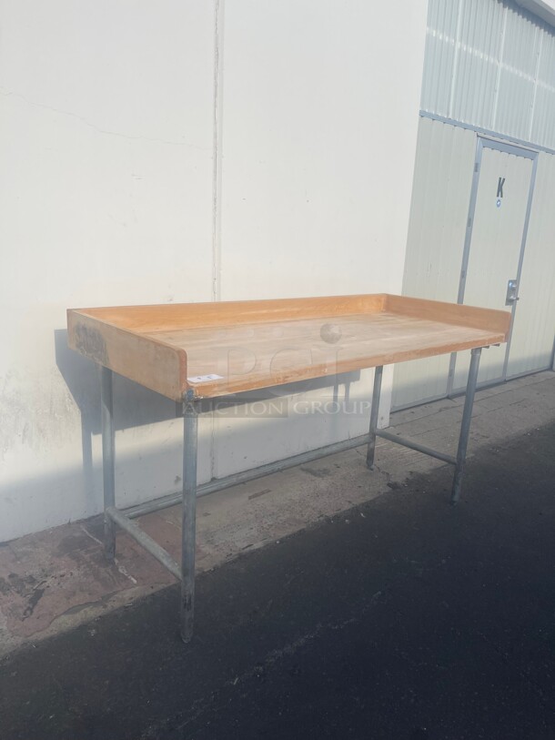 Clean! Wooden Bakery Table With Edges NSF Very Clean Top - Image 6 of 10
