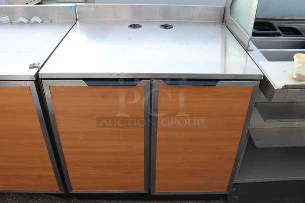 Duke SUB-P-36M Stainless Steel Commercial Counter w/ 2 Wood Pattern Doors. - Image 1 of 5