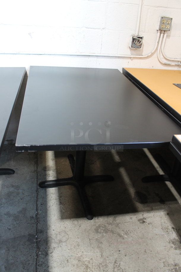 3 Black Dining Height Table on Black Metal Table Base. 3 Times Your Bid! - Image 1 of 5