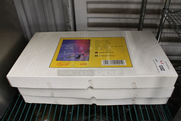 3 BRAND NEW IN BOX! Bortly WriteGlow Poly Signs. 3 Times Your Bid! - Image 1 of 3