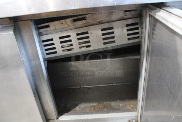 Avantco Model SCLM3 Stainless Steel Commercial Sandwich Salad Prep Table Bain Marie Mega Top on Commercial Casters. 115 Volts, 1 Phase. 70.5x34x46. Tested and Powers On But Temps at 51 Degrees - Image 8 of 10