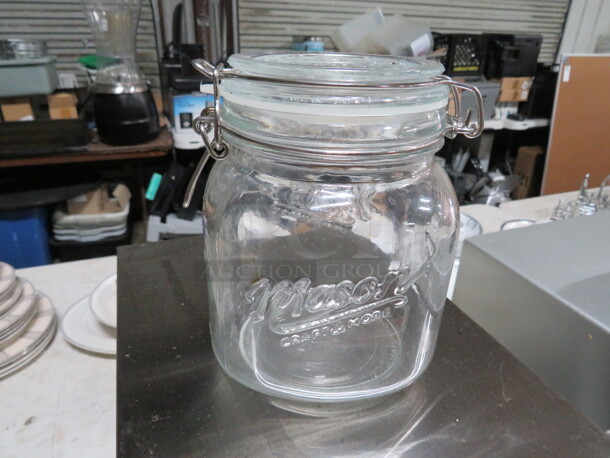 One Mason Jar With Hinged Lid. - Image 1 of 2