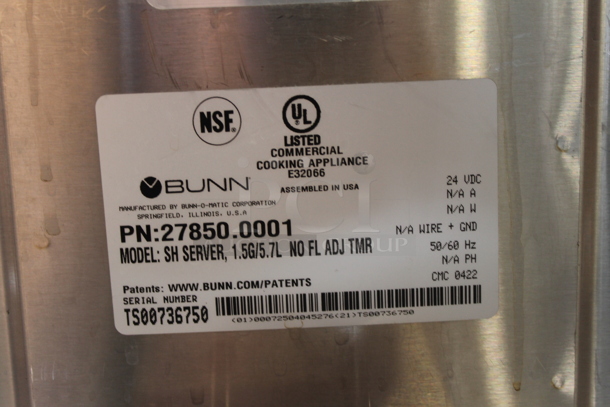 Bunn 2SH STAND Stainless Steel Commercial Countertop Server Stand w/ 2 Bunn Server Satellites. - Image 7 of 8