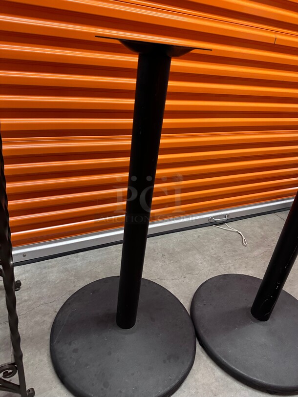 Clean! Cross Cast Iron And Steel Black Commercial Table Round Base - Image 2 of 6