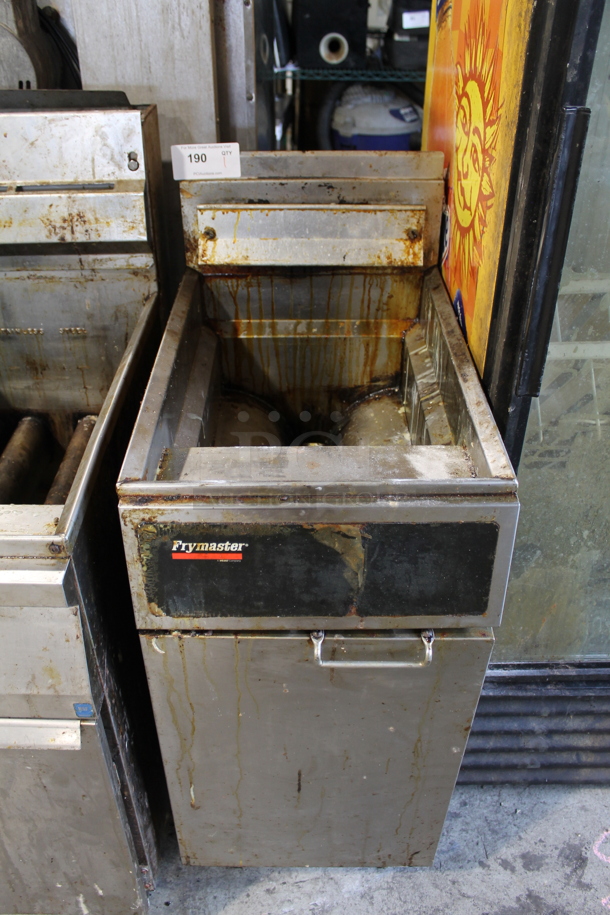 Frymaster GF14SD Stainless Steel Commercial Floor Style Natural Gas Powered Deep Fat Fryer. 100,000 BTU. - Image 1 of 4