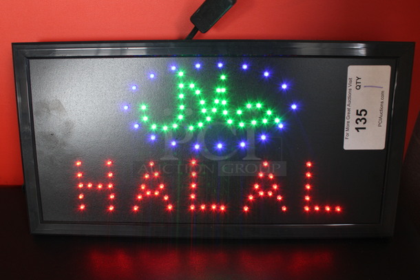 Halal Light Up Sign. 19x1x9.5. Tested and Working!
