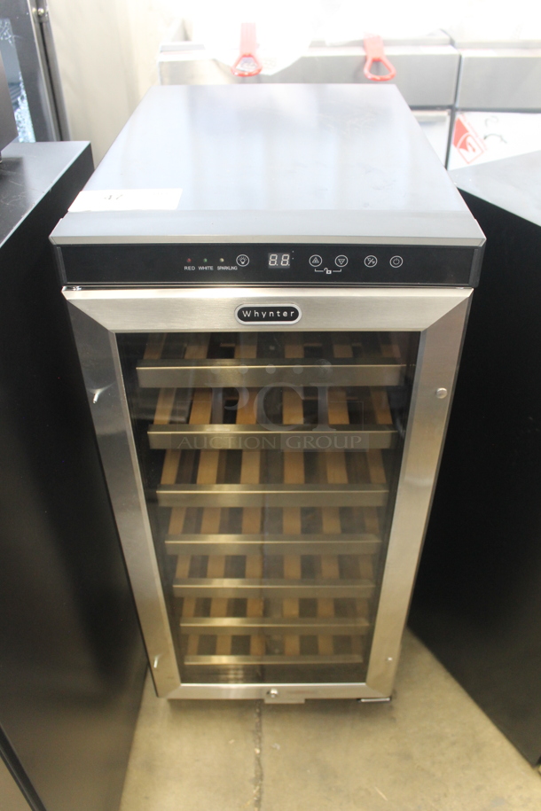 BRAND NEW SCRATCH AND DENT! Whynter BWR-33SD Stainless Steel 33 Bottle 15" Built In Stainless Wine Refrigerator Cooler Merchandiser. 115 Volts, 1 Phase. Tested and Working! - Image 1 of 7
