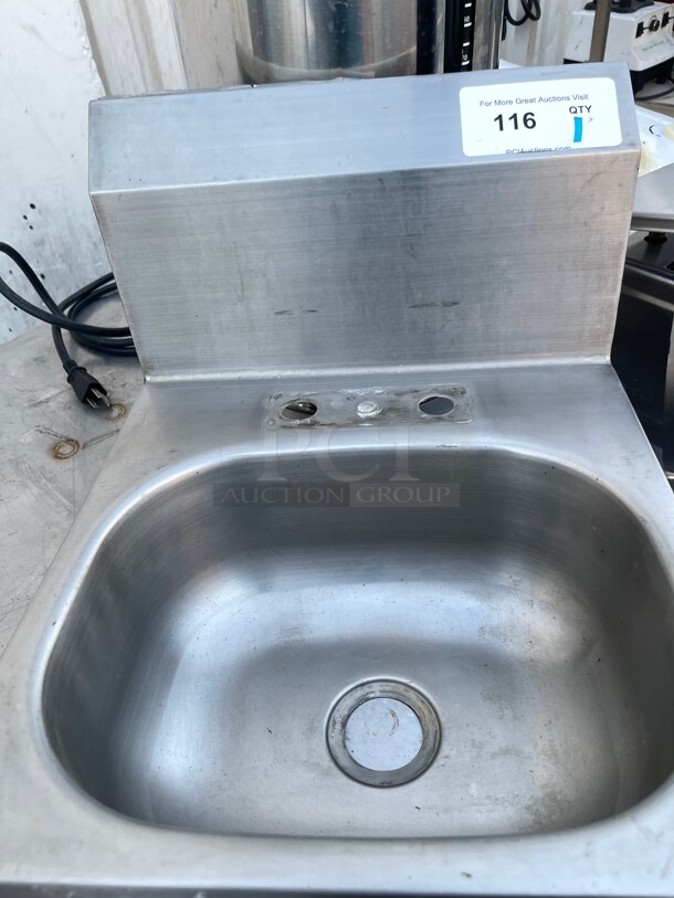 Clean! Universal Commercial 14 inch Stainless Steel Hand Sink NSF  - Image 2 of 4