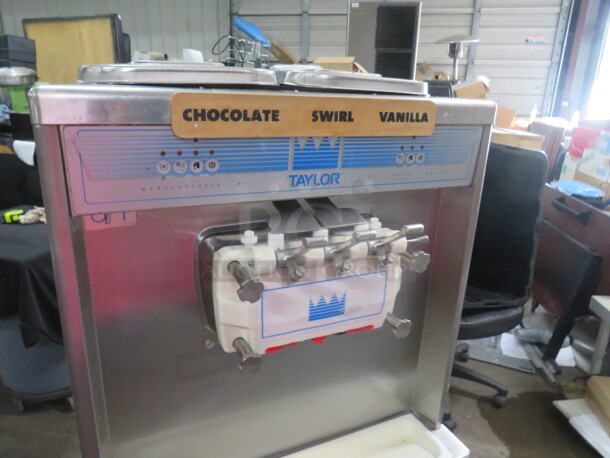 One Working Taylor Air Cooled 2 Flavor Twist Soft Serve Machine. Model# 339-27. 208-230 Volt. 1 Phase. 26X33X60 - Image 4 of 4