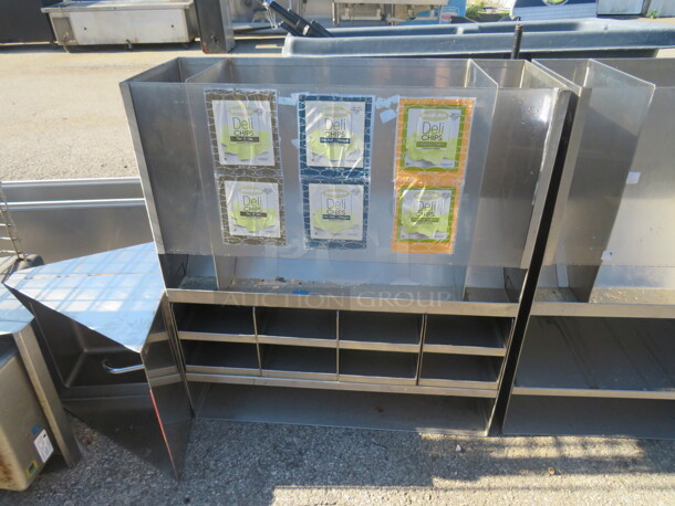 One Stainless Steel Multi Compartment Organizer. 32X12X36 - Image 1 of 1