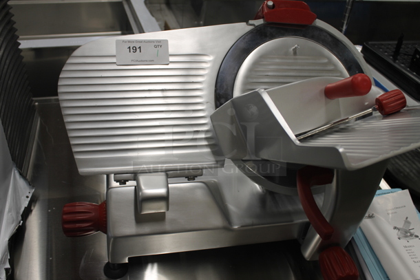 BRAND NEW SCRATCH AND DENT!  2022 Berkel B14-SLC Commercial Stainless Steel Electric Countertop Meat/Cheese Slicer On Rubber Feet. 115V, 1 Phase. Tested and Working! - Image 5 of 10