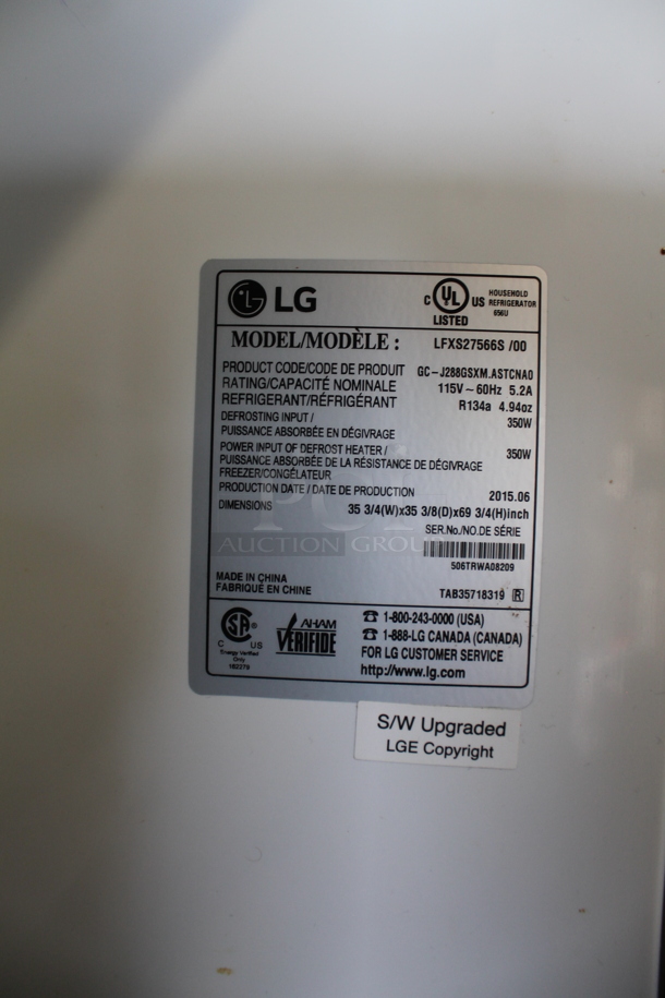 LG LFXS27566S/00 Stainless Steel Cooler Freezer Combo Unit. 115 Volts, 1 Phase. Tested and Powers On But Does Not Get Cold - Image 11 of 12
