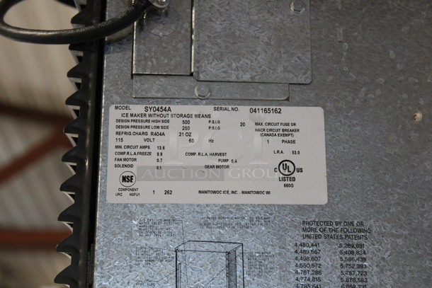 Manitowoc Model SY0454A Stainless Steel Commercial Air Cooled Ice Machine Head on Cornelius Model ED250-BCZ Stainless Steel Commercial 8 Flavor Carbonated Beverage Machine. 115 Volts, 1 Phase. 30x32x61  - Image 6 of 7