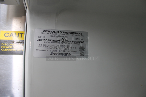 General Electric GE GTS18DBPXRWW Metal Cooler Freezer Combo. 115 Volts, 1 Phase. Tested and Working! - Image 4 of 5