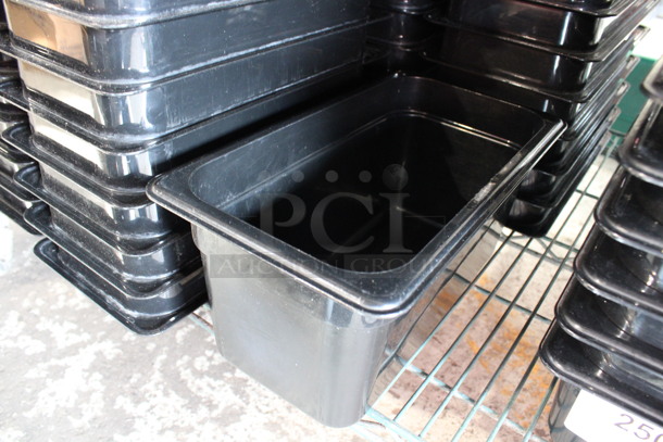 ALL ONE MONEY! Lot of 12 Cambro Black Poly 1/3 Size Drop In Bins! 1/3x6 - Image 2 of 5