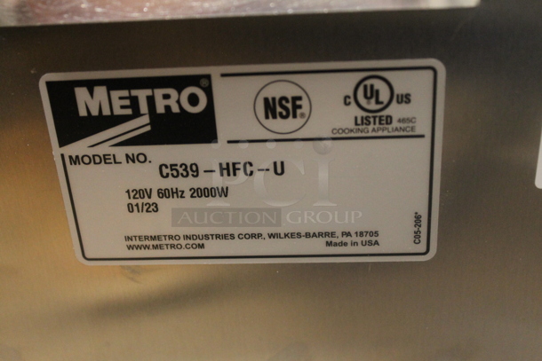 BRAND NEW SCRATCH AND DENT! 2023 Metro C539-HFC-U Stainless Steel Commercial Single Door Reach In Warming Holding Cabinet. 120 Volts, 1 Phase. Tested and Working! - Image 5 of 5