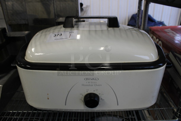 Rival Model RO180 White Metal Countertop Slow Cooker Roaster Oven. 120 Volts, 1 Phase. 24x15x13. Tested and Working!