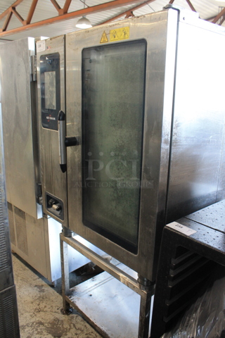 2020 Alto Shaam CTP10-10E Stainless Steel Commercial Electric Powered Combitherm Convection Oven on Metal Equipment Stand. 208-240 Volts, 3 Phase.