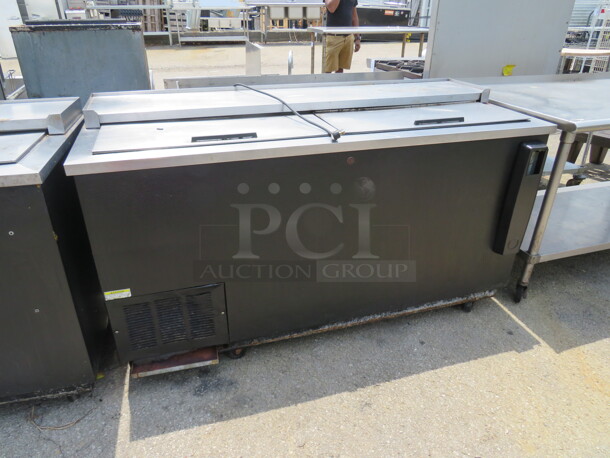 One Beverage Air 2 Door Bottle Box With Cap Catcher. Model# DW64-29. 115 Volt. 65X27X37 - Image 1 of 1