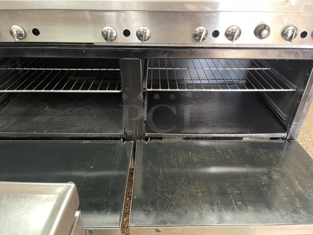 Working! Imperial Commercial Gas 6 Burner with 24 inch Flat Grill Griddle W/ 2 Full size Ovens NSF Tested and Working! - Image 7 of 8