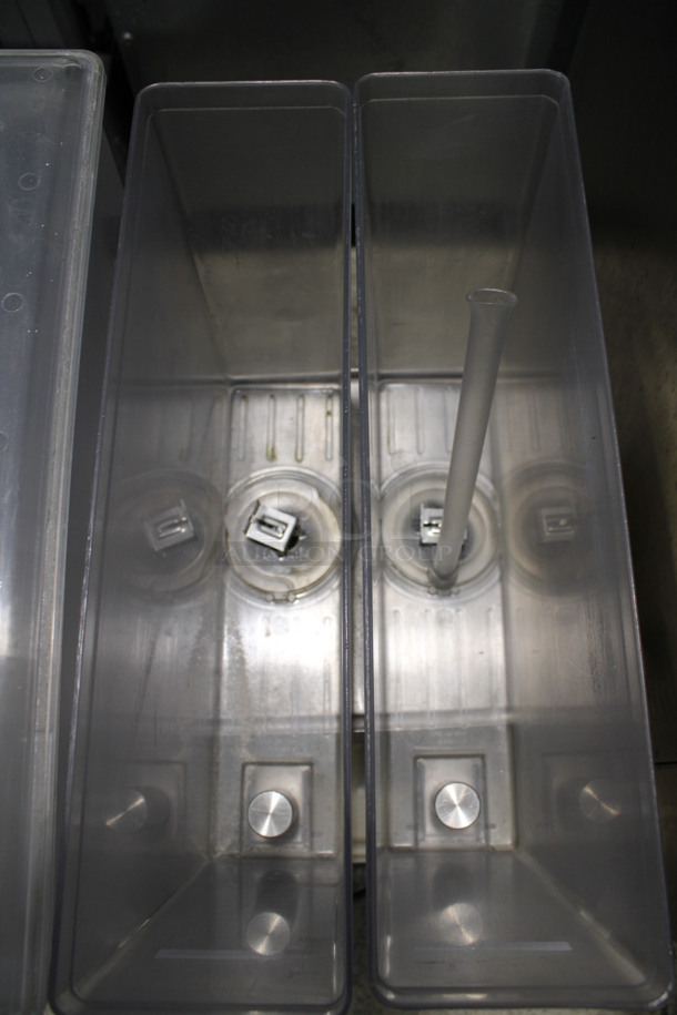 2015 Crathco Model E47/E49-4 Metal Commercial Countertop 4 Hopper Refrigerated Beverage Machine w/ 2 Drop Trays. Missing 1 Grate. 115 Volts, 1 Phase. 20x18x28. Tested and Does Not Get Cold - Image 7 of 7