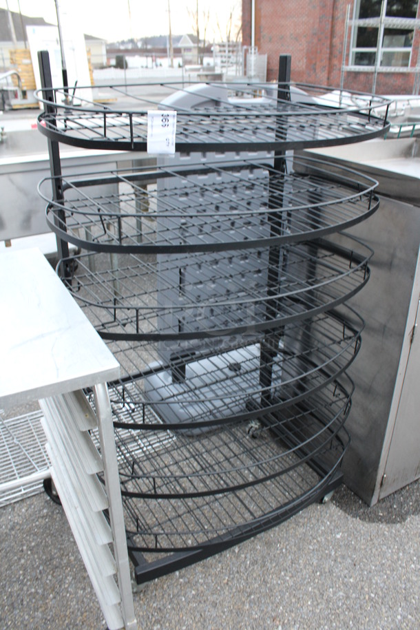 Black Metal 6 Tier Chip Rack Display Merchandiser on Casters. 35x23x57 - Image 2 of 4
