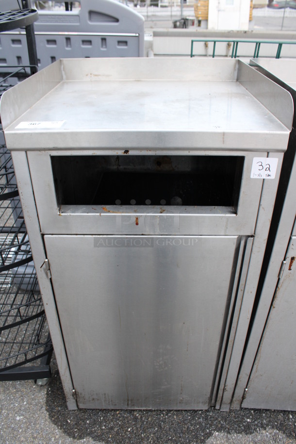 Stainless Steel Commercial Trash Can Shell w/ Trash Can and Door. 24x23x45.5
