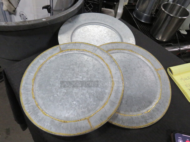 Assorted 13 Inch Galvanized Plate. 3XBID - Image 1 of 1