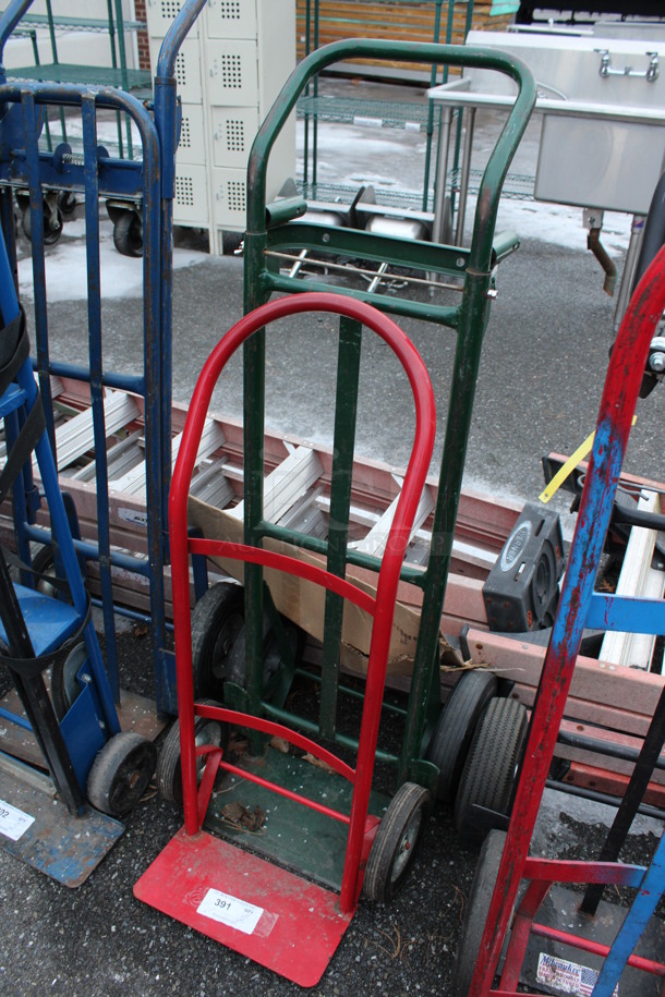 2 Metal Furniture Dollies; Red and Green. 18x15x39, 19x18x51. 2 Times Your Bid! - Image 2 of 4