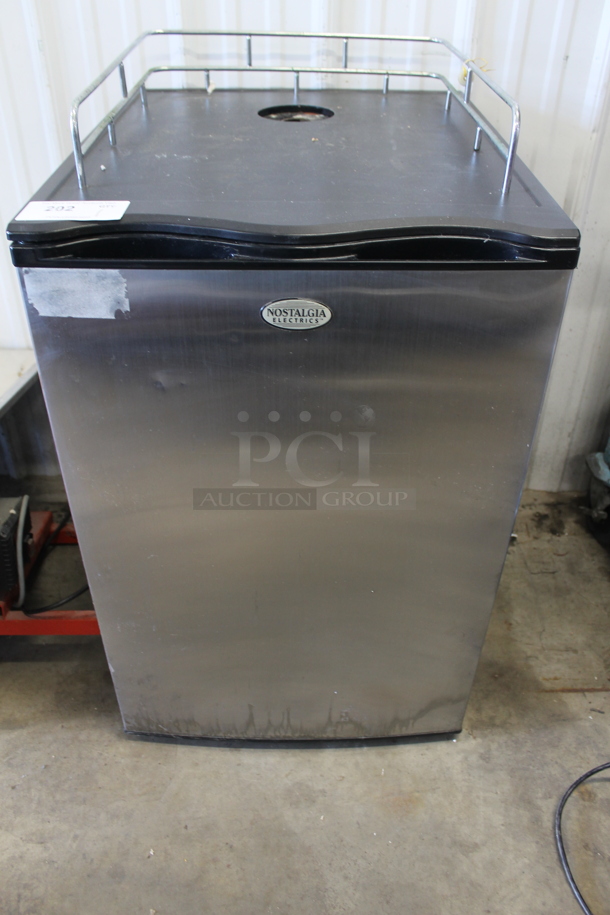 Nostalgia KRS8100SS Metal Direct Draw Kegerator. 115 Volts, 1 Phase. Tested and Powers On But Does Not Get Cold