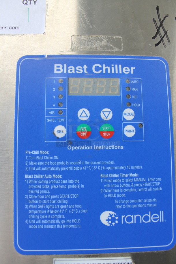 2014 Randell BC-18 Stainless Steel Commercial Floor Style Blast Chiller. 115/230 Volts, 1 Phase. - Image 2 of 5