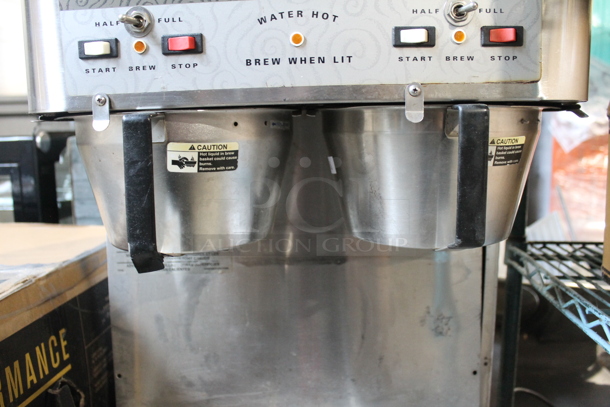 Grindmaster P-400 Stainless Steel Commercial Countertop Coffee Machine w/ Hot Water Dispenser and 2 Metal Brew Baskets. 240 Volts, 1 Phase. - Image 4 of 10