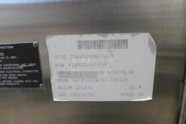 Stainless Steel Commercial Single Door Cooler or Freezer w/ 5 Metal Drawers. 115/200 Volts, 1 Phase. - Image 7 of 11