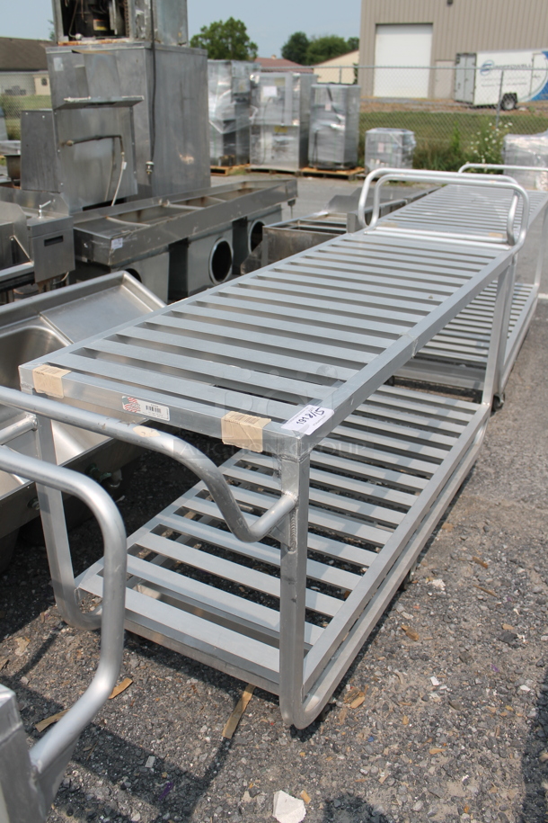 Newage Metal Commercial 2 Tier Cart w/ 2 Push Handle on Commercial Casters. - Image 1 of 2
