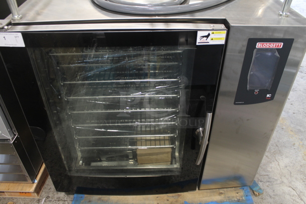 BRAND NEW SCRATCH AND DENT! Blodgett BLCT102E/CPE 2.10 Stainless Steel Commercial Electric Powered Combi Convection Oven w/ View Through Door, Metal Oven Racks and Stand. 208 Volts, 3 Phase.  - Image 3 of 9