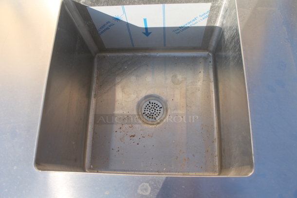 BRAND NEW! Stainless Steel Commercial Table w/ Sink Basin, Faucet and Handles. No Legs. Bay 20x20x15 - Image 3 of 8