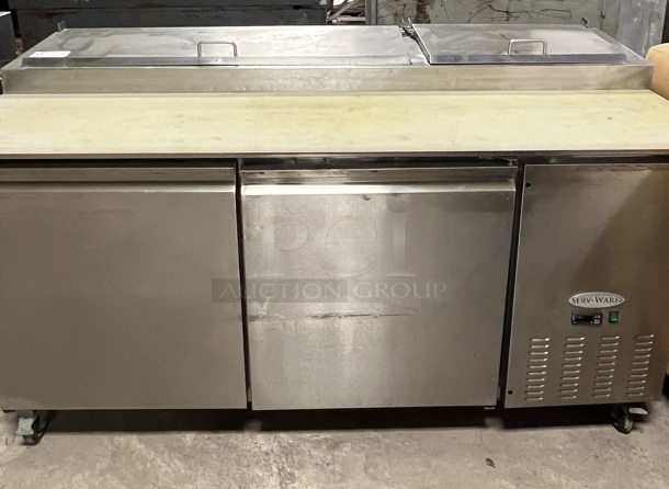 Serv-Ware 2 Dr. Refrigerated Prep Table, Tested & Working! - Image 1 of 4