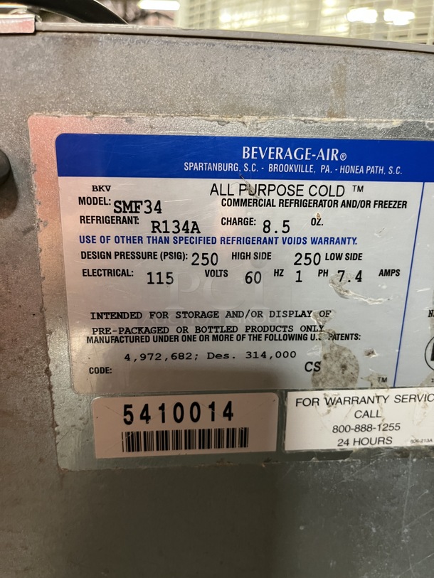 Beverage Air Milk Cooler, On Casters, 115V, 1 Phase, Tested & Working! - Image 2 of 4