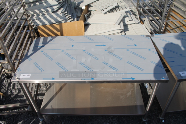 BRAND NEW! Stainless Steel Commercial Table w/ Under Shelf on Commercial Casters. - Image 2 of 5