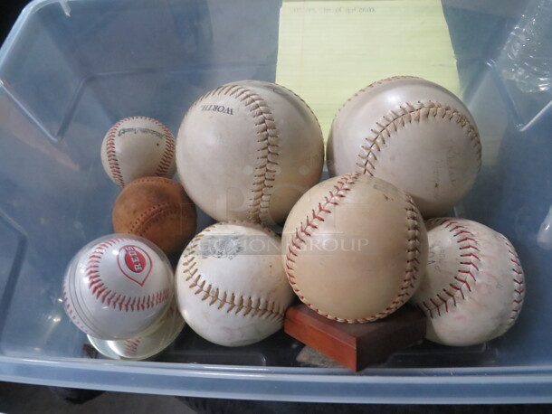 One Lot Of Assorted Baseballs/Softballs.