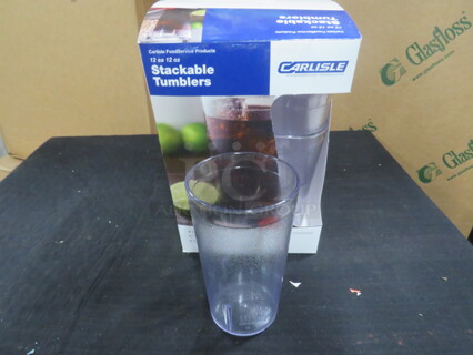 12oz Carlisle Stackable Tumblers. 2XBID. 24 TOTAL TUMBLERS.