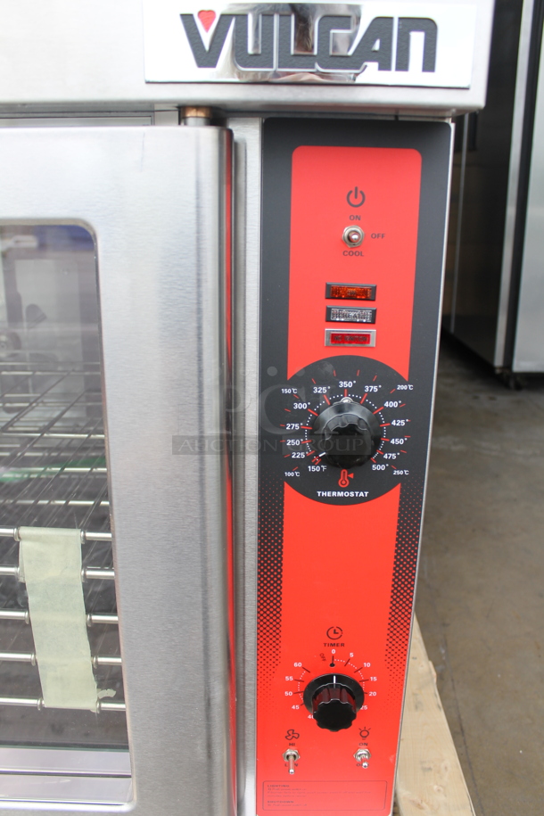 2 BRAND NEW SCRATCH AND DENT! Vulcan VC4GD-11D150K ENERGY STAR Stainless Steel Commercial Natural Gas Powered Full Size Convection Oven w/ View Through Doors, Metal Oven Racks and Thermostatic Controls. 2 Times Your Bid!
 - Image 5 of 12