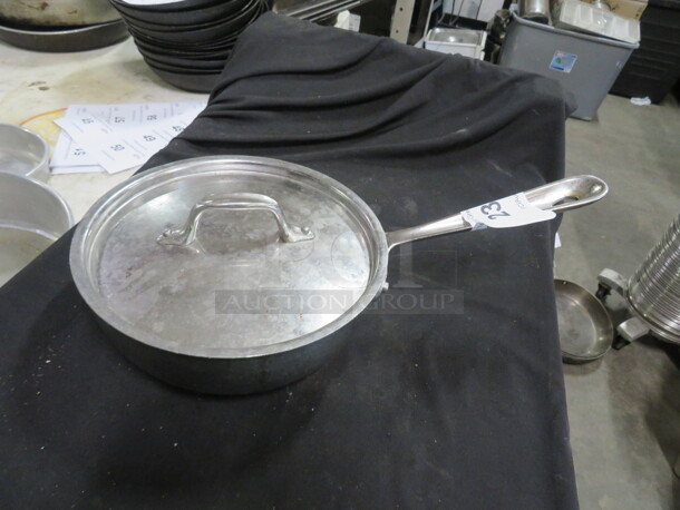 One Stainless Steel All Clad 2qt Sauce Pot With Lid. 9.5X