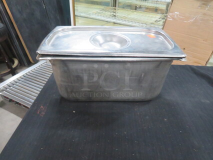 One 1/3 Size 6 Inch Deep Hotel Pan With Lid. 