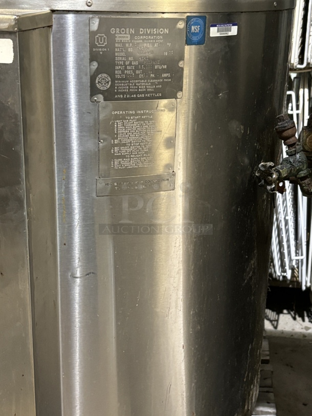 Stainless Steel 40 Gal. Gas Kettle, 115V, Tested & Working! - Image 3 of 4