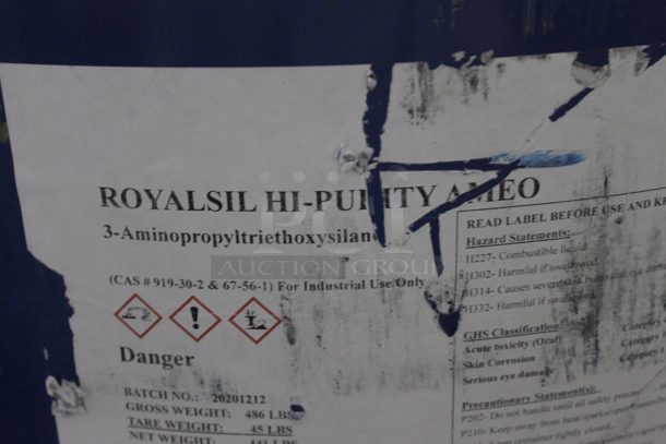 ALL ONE MONEY! Lot of 5 Metal Barrels' 2 Sartomer, Hi Purity Ameo, Royalsil Hi Purity Ameo, Xiameter PMX-20. BUYER MUST REMOVE.  - Image 5 of 9