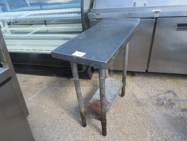 One Stainless Steel Table With Under Shelf. 15X30X36 - Image 1 of 1