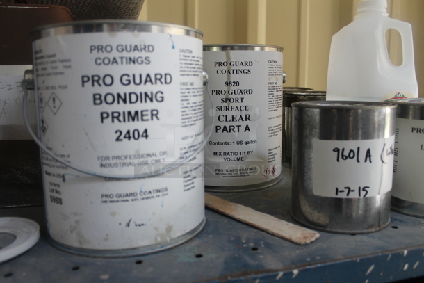 Blue Metal 5 Tier Cart w/ Contents Including Bonding Primer, Sport Surface and Primer on Commercial Casters. - Image 2 of 12