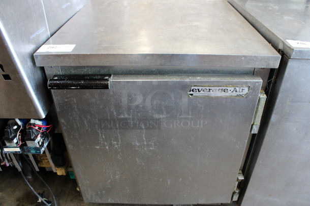 Beverage Air Model WTF27 Stainless Steel Commercial Single Door Undercounter Freezer on Commercial Casters. 115 Volts, 1 Phase. 27x29x32. Cannot Test - Unit Was Previously Hardwired